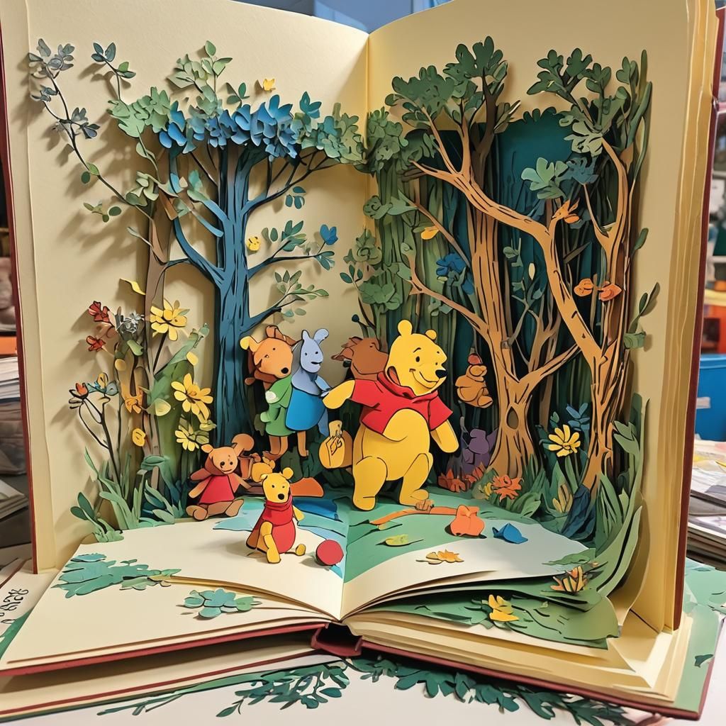 Winnie the Pooh Pop-Up Book Illustration
