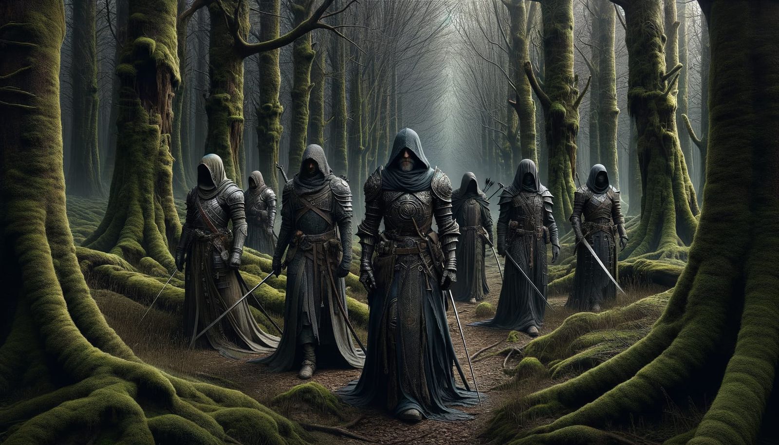 Figures in Exquisite Armor Traverse Dark Forest