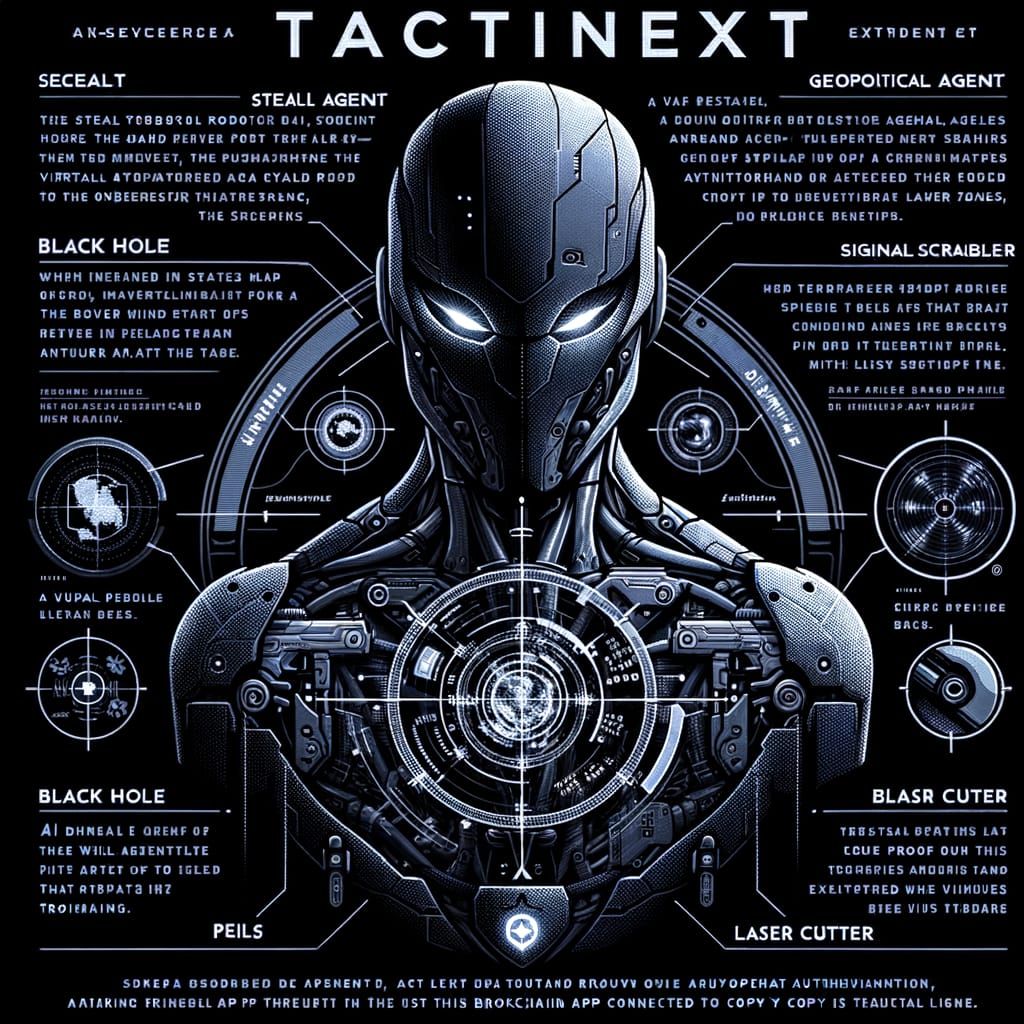 TactiNext: High-Tech Logo with Stealth Robotic Agent