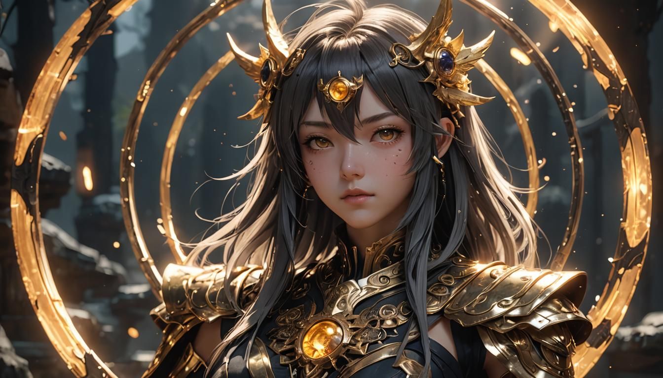 Sol Ring in Detailed Anime Style