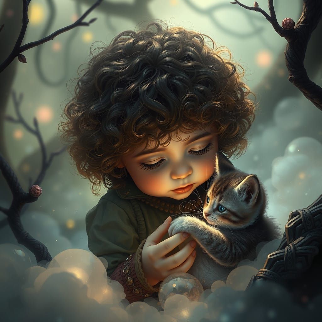 Whimsical Child in Mystical Wonderland