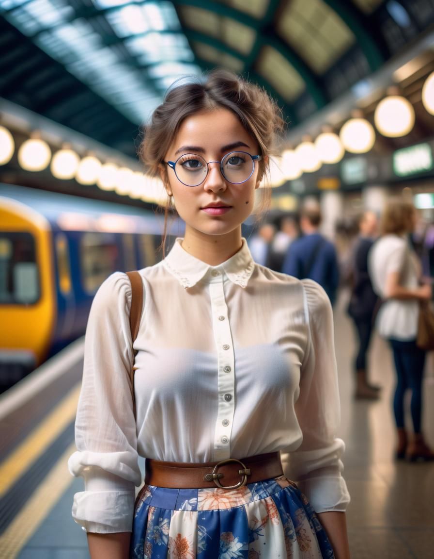 Rococo Portrait of Woman in Euston Station