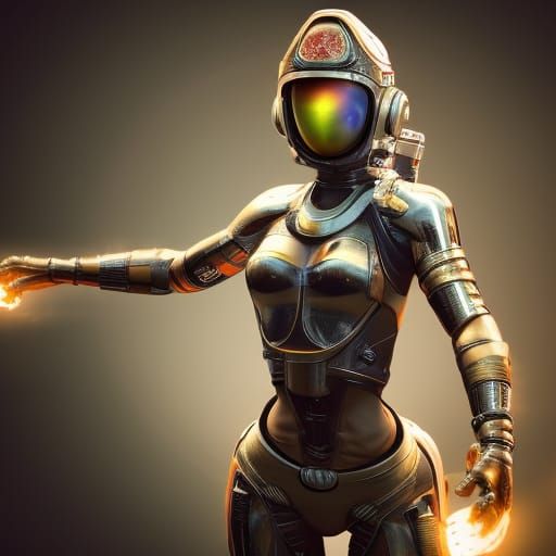 Detailed Space Girl in 3D Game Cinematic Style