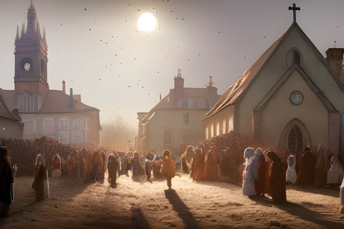 12th Century Harvest Festival Celebration Under Moonlight