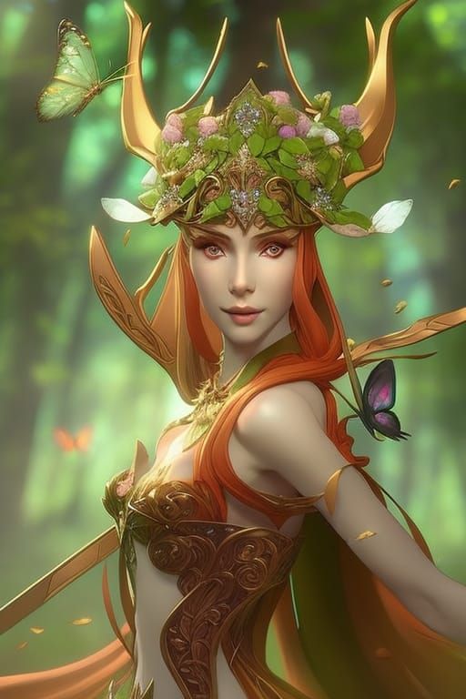 The woodland elf always attracted butterflies, wherever she went