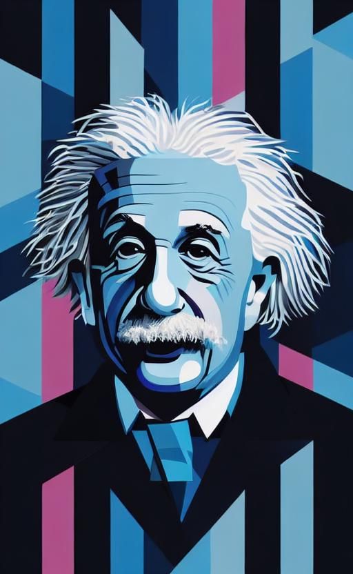 Geometric Einstein Portrait: A Modern Digital Art Interpreta...