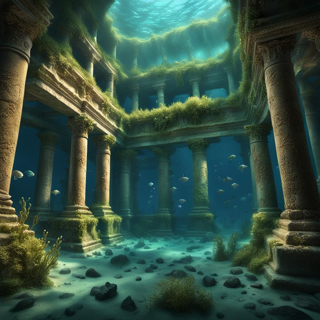 Underwater Temple Ruins in Photorealistic Detail