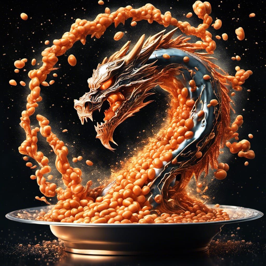 Kombat Dragon made from baked beans