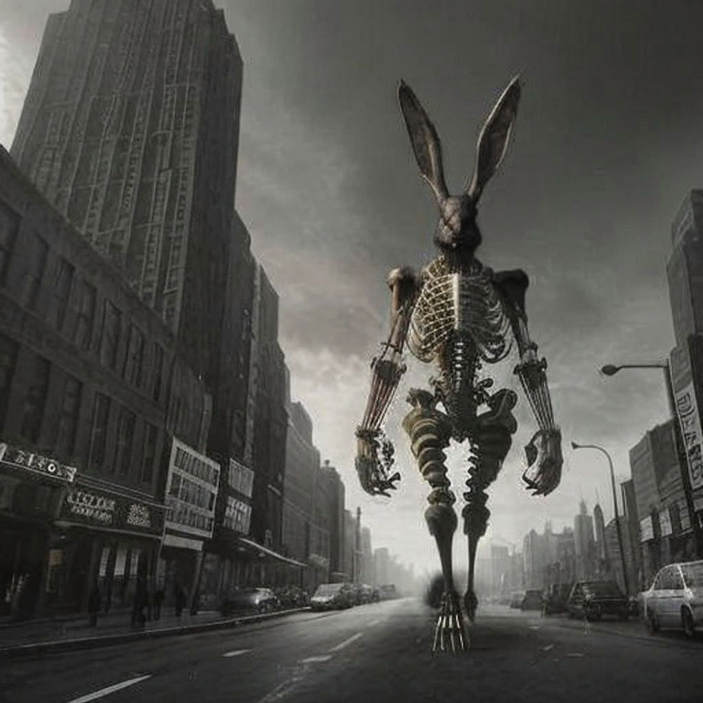 Giant Fluffy Rabbit Causes Chaos in Biomechanical New York