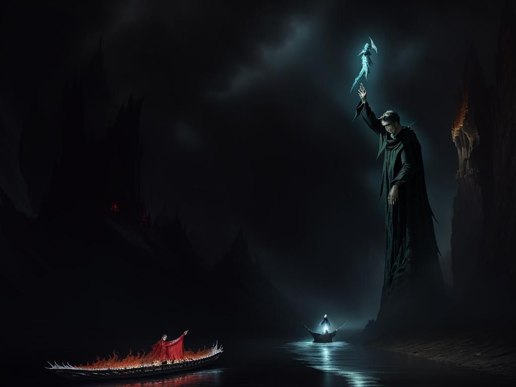 Dante and Virgil's River Crossing: A Renaissance-Inspired In...