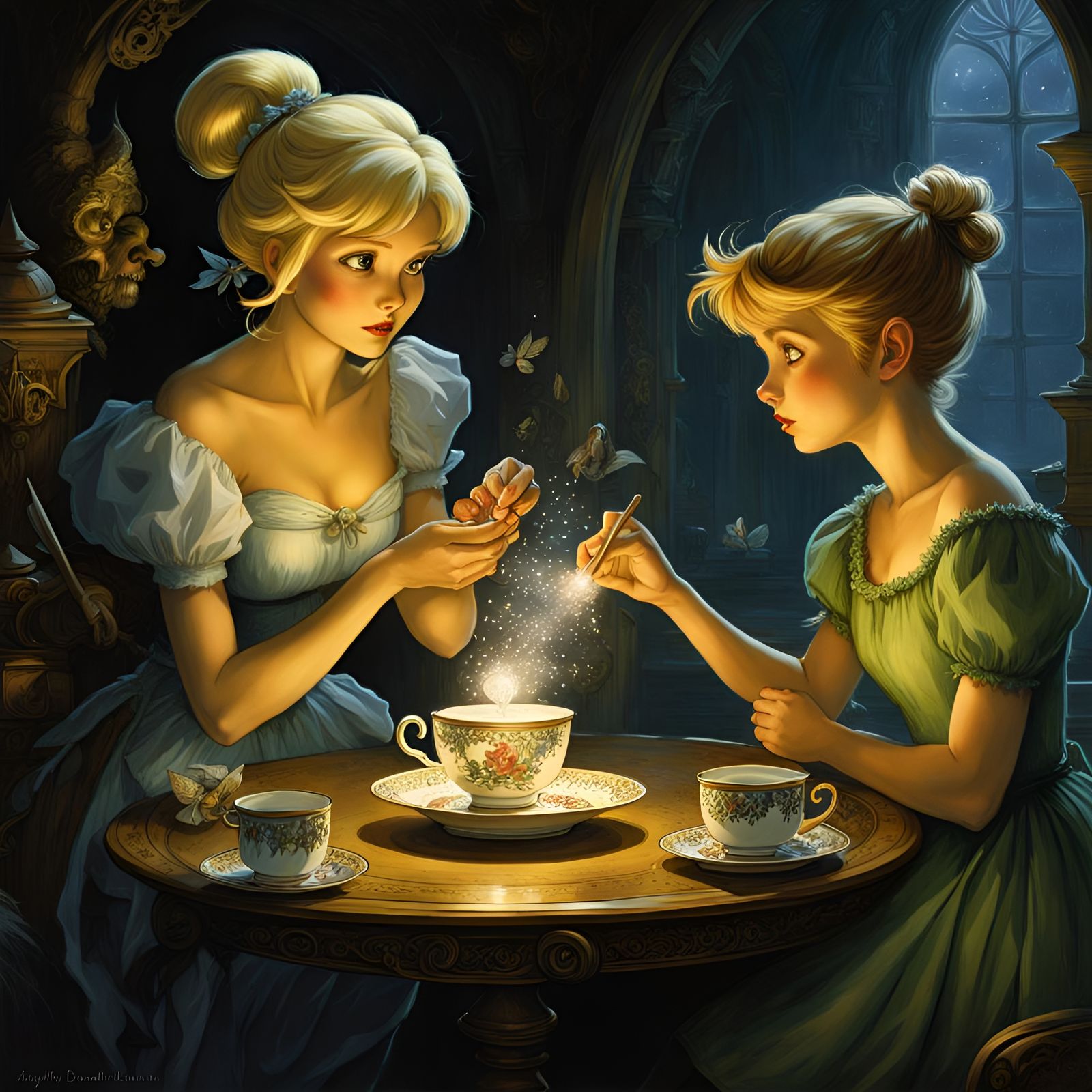 Tinkerbell's Treachery: A Dark Fantasy Scene