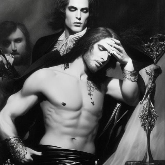 Dramatic Vampire Portrait in Gothic Horrorcore Style