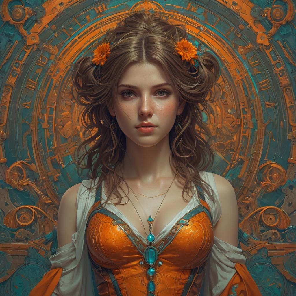 Anna Kendrick in Biopunk Art Nouveau Style