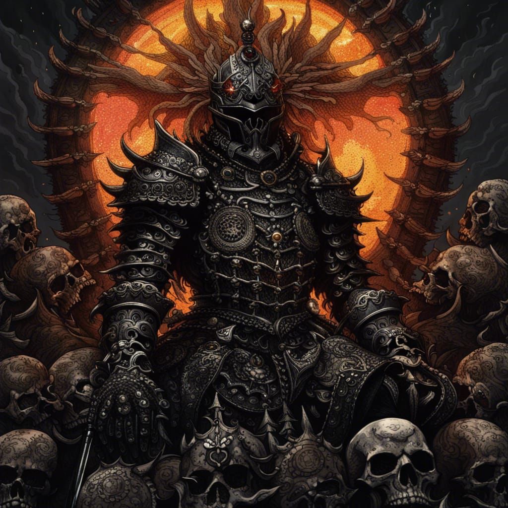 Cursed Gothic Demon Knight in Dark Fantasy Style