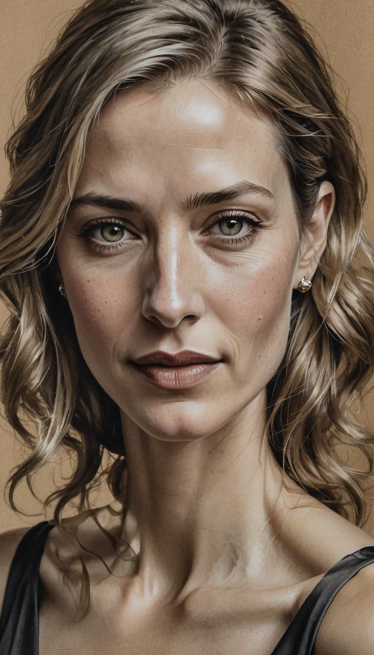 Elegant Portrait of a Young Woman in Hyper-Realistic Style