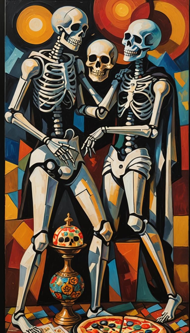 Cubist Death Designs Pizza with Tarot Cards