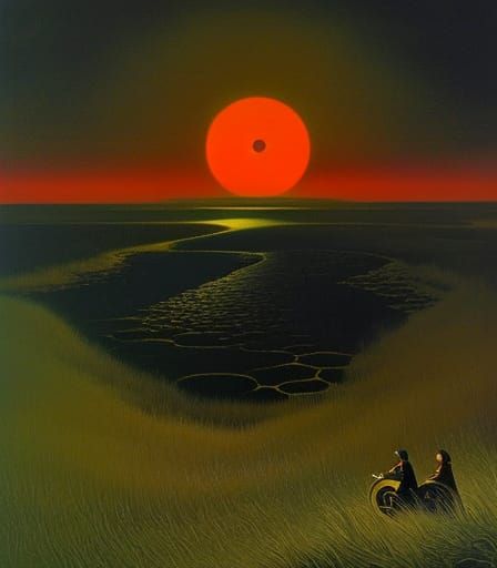 Eldritch Post-Apocalyptic Landscape in Beksiński Style