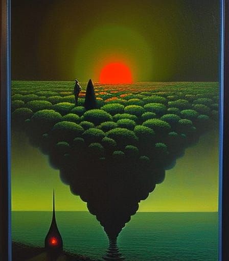 Beksiński-Inspired Black Hole Landscape in Post-Apocalyptic ...