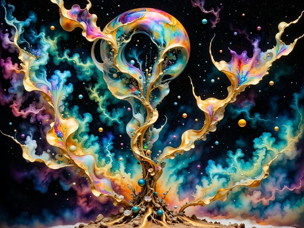 Glass Nebula Sculpture in Cosmic Gallery