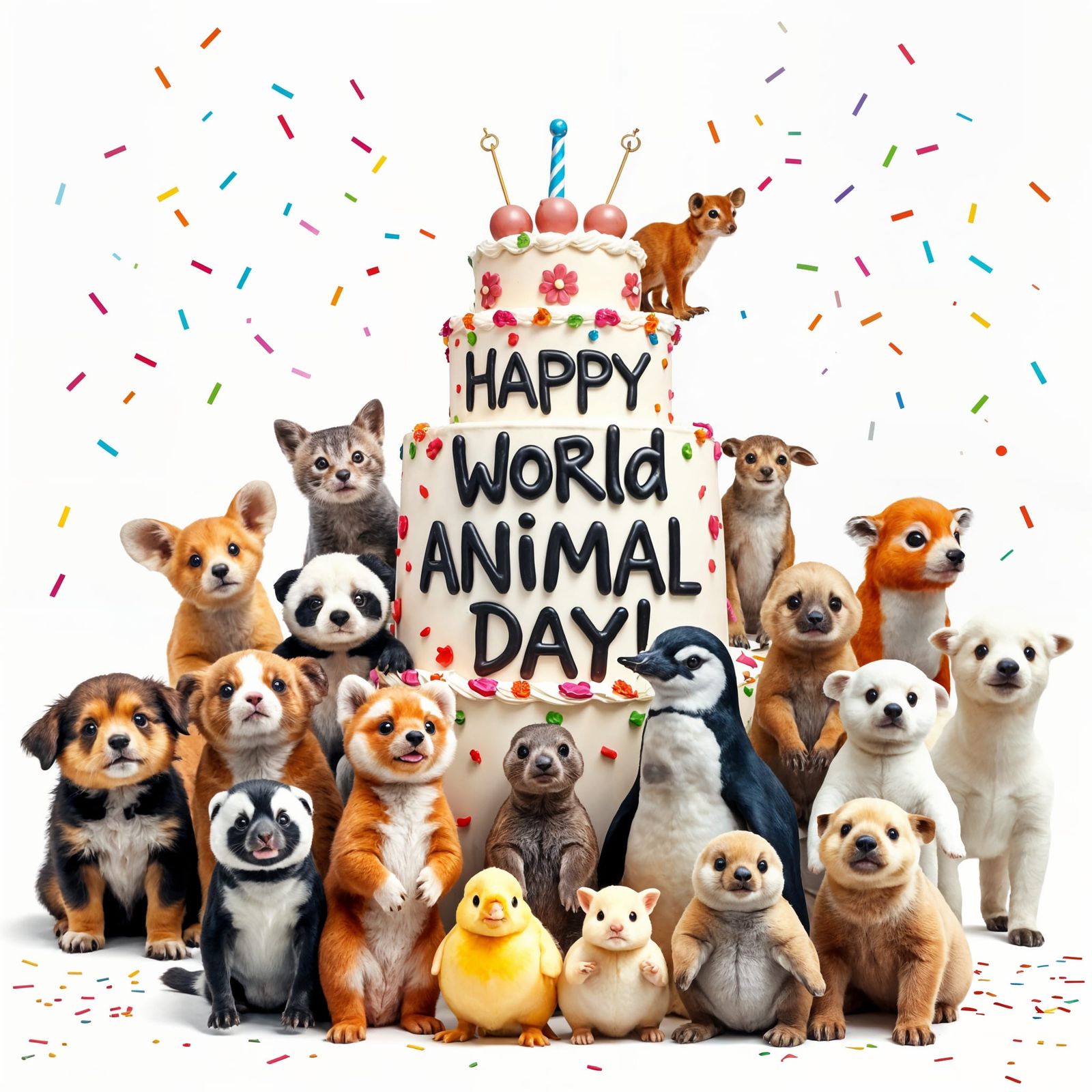 World Animal Day Celebration with Adorable Baby Animals