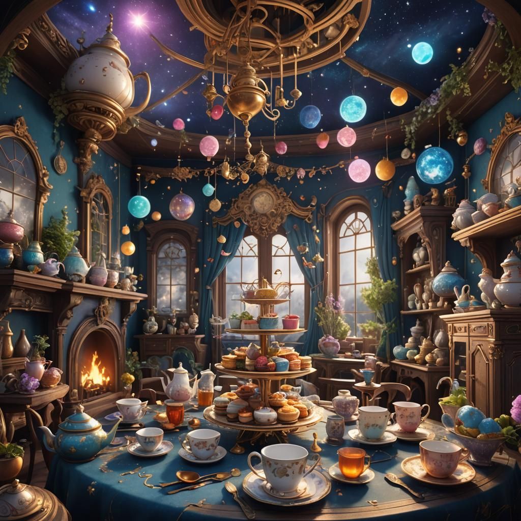 Celestial Tea Party in a Whimsical House