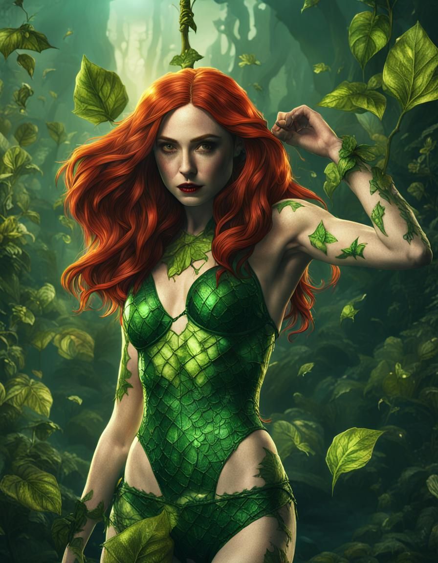 Karen Gillan as Poison Ivy: Detailed Matte Painting