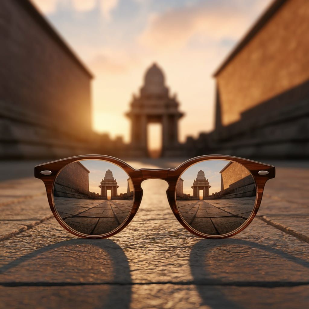 Glasses Reflecting the Second Temple