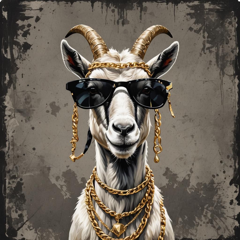 Fashionable Goat with Sunglasses Illustration