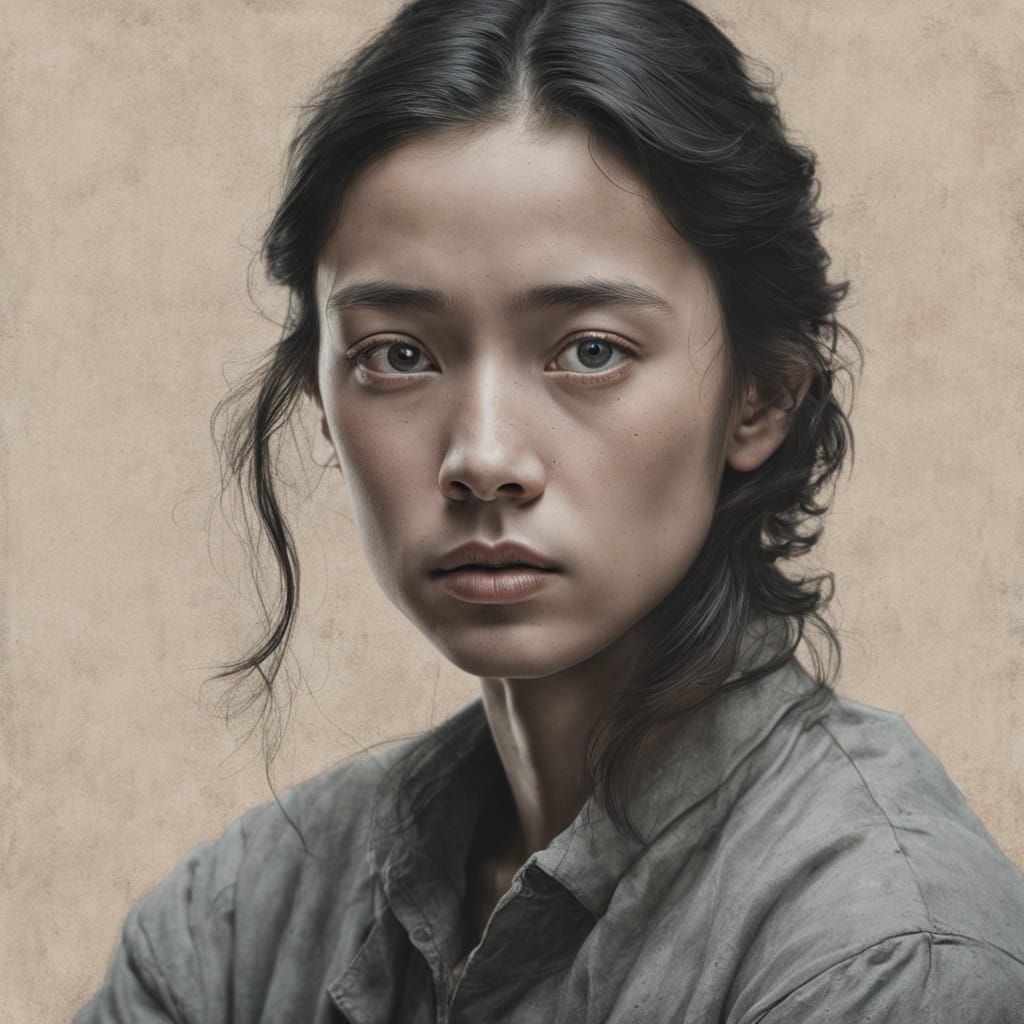 Lifelike Portrait in Earthy Tones