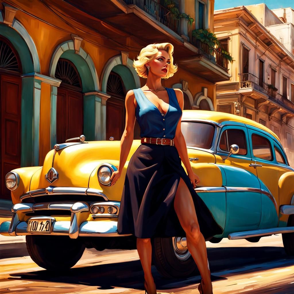 Cuban Beauty in Havana, 1950s Style