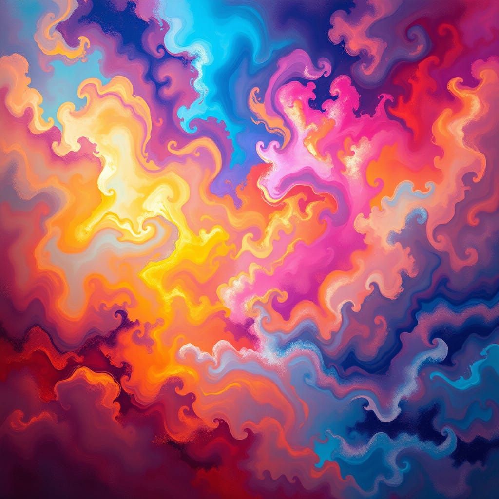 Vibrant Quantum Landscapes in Swirling Color