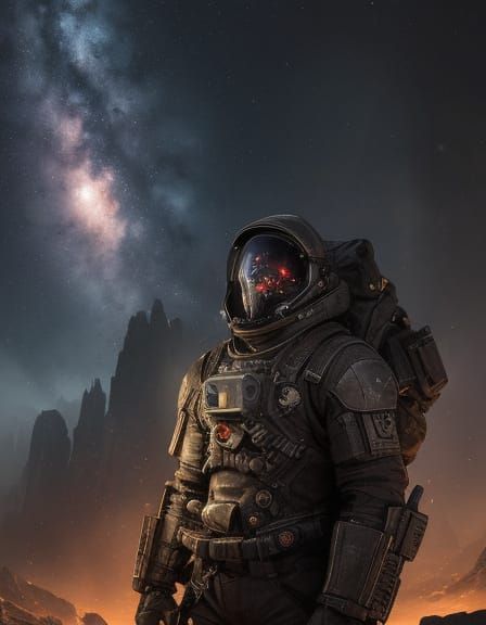 Lone Spaceman and Cosmic Treasure Chest