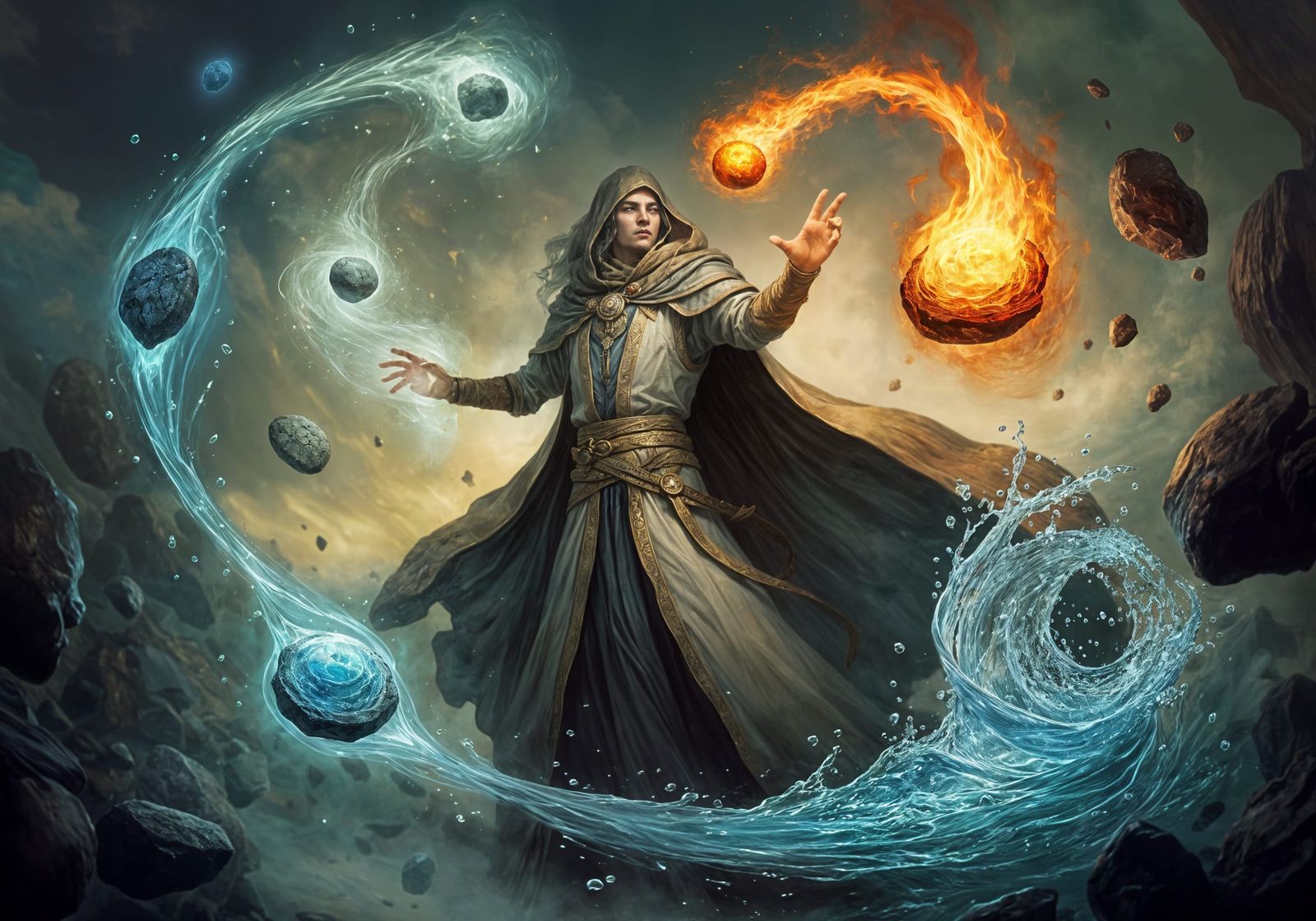 Mystic Master of the Elements Conducts an Ancient Symphony