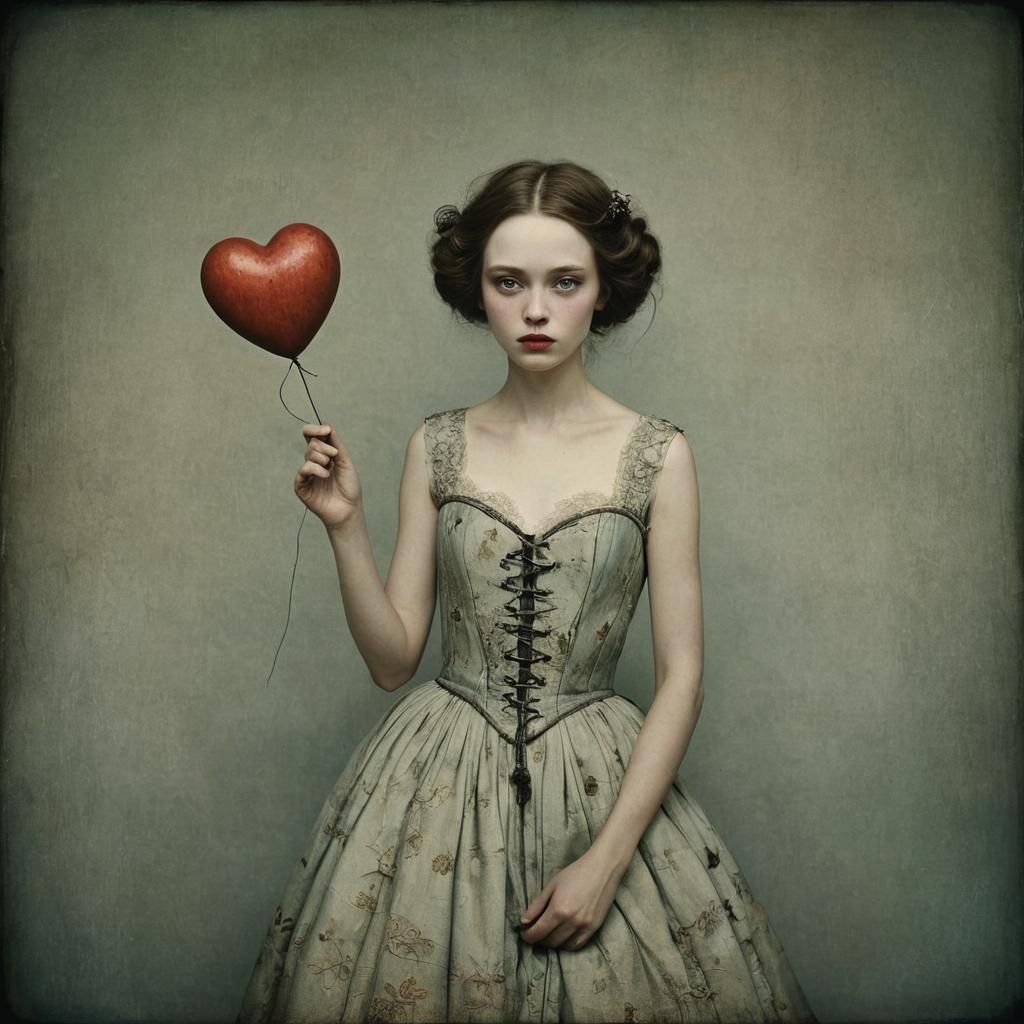 Entangled Emotions: A Darkly Detailed Surreal Image