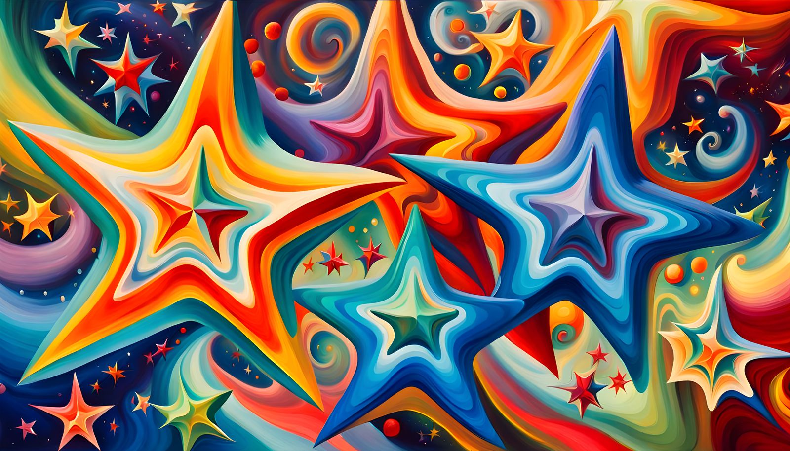 Celestial Star Cluster Formation as Impasto Oil Painting