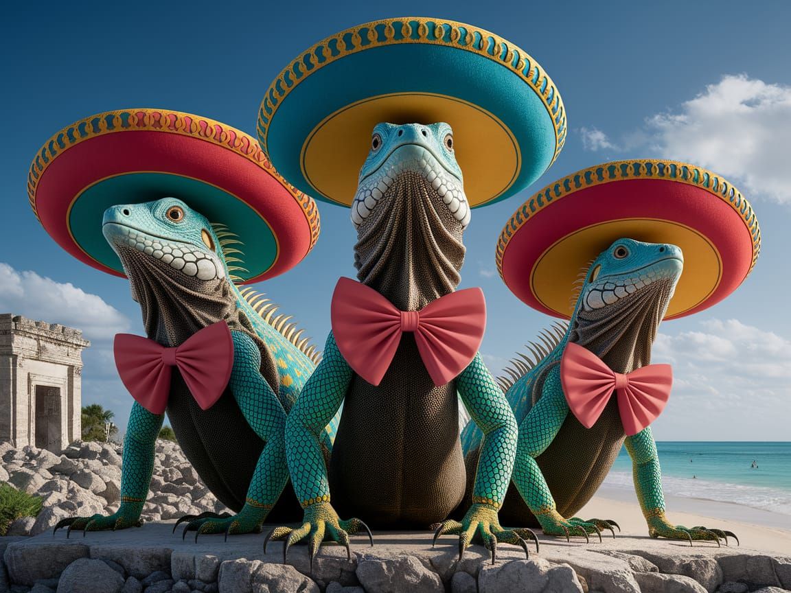 Mariachi Iguanas Play in Tulum Ruins