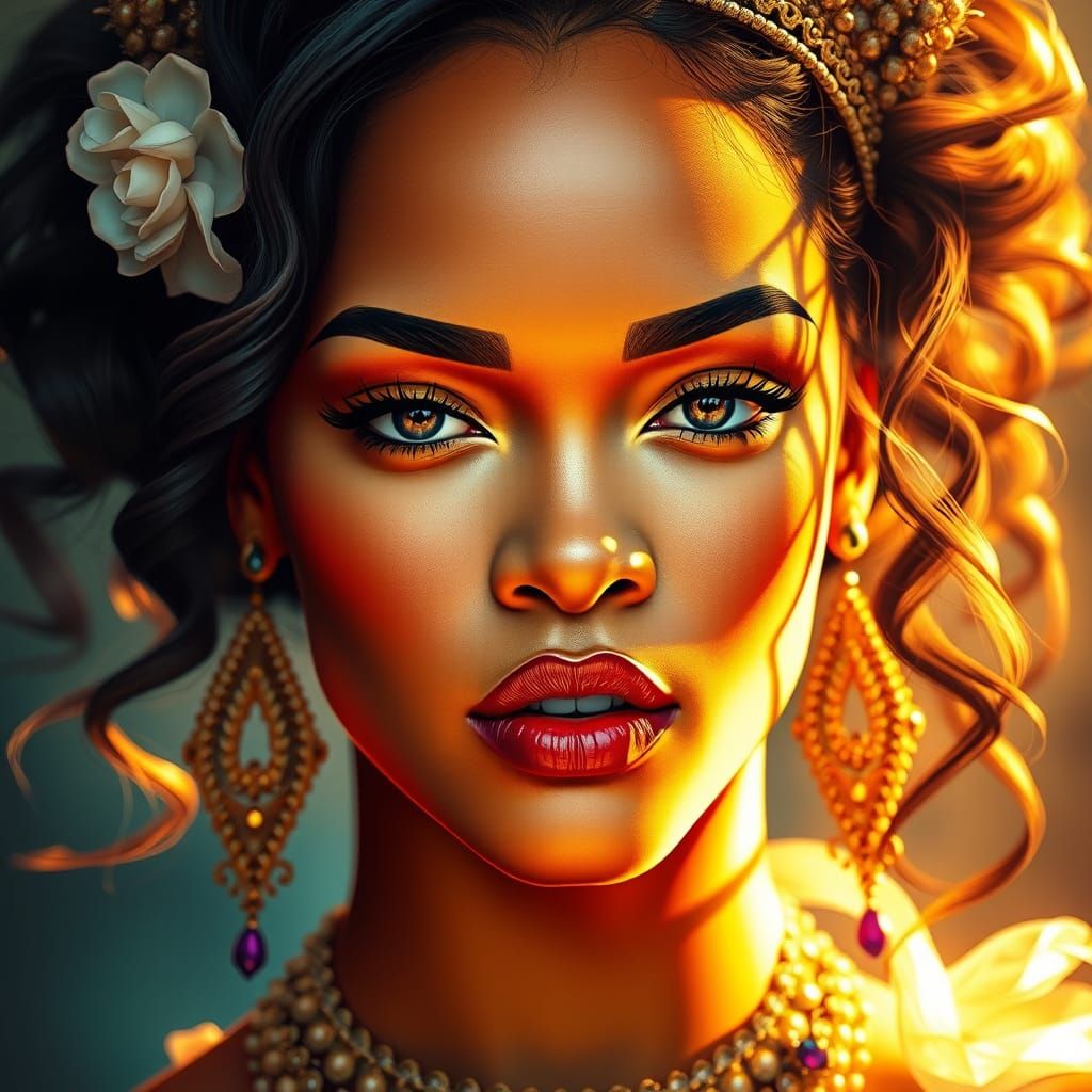 Regal Rihanna Portrait in Unreal Engine 5