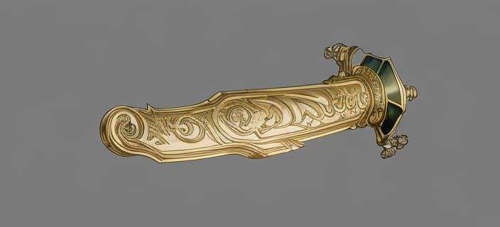 Elegant Sci-Fi Sword Hilt in Anime Style