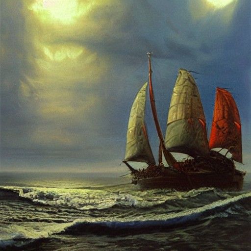 Jörmungandr in Oil Painting Style