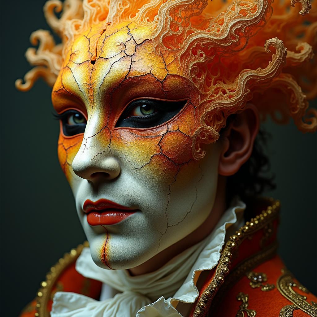 Fractal Flame Portrait with Venetian Mask