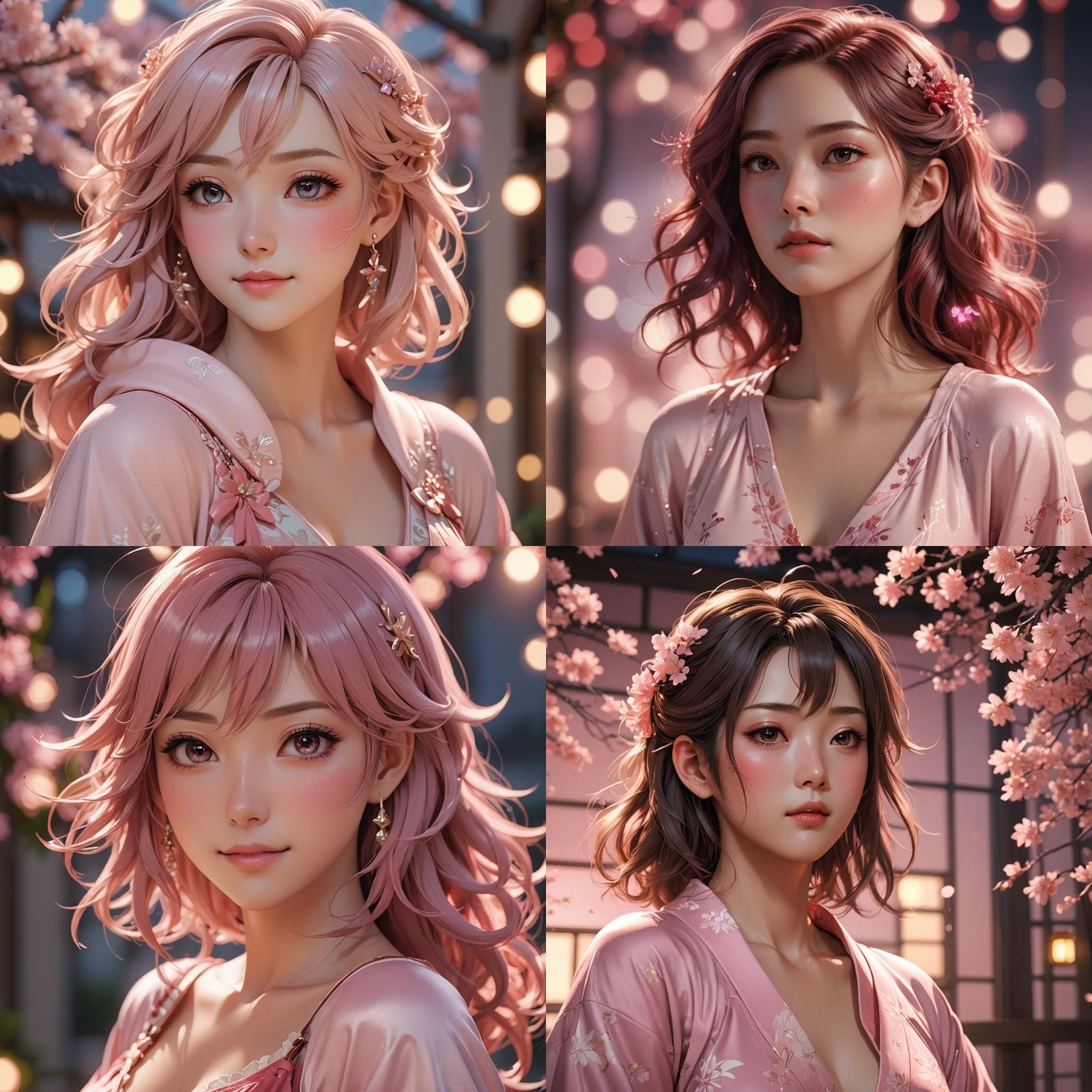 Anime Style Woman in Nightwear Looks to Distance