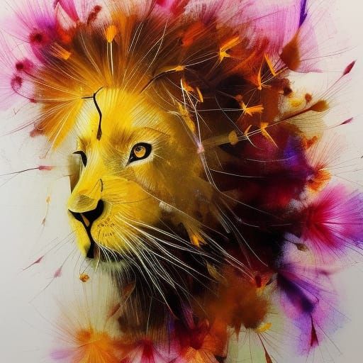 Dandelion Lion in Vibrant Sunlight