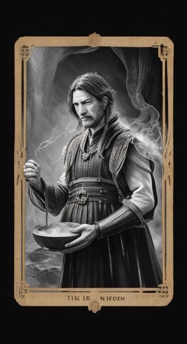 Archaic Tarot Card in Steampunk Style