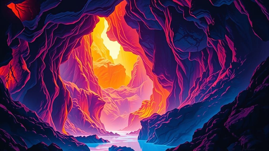 Bioluminescent Caverns of Surreal Beauty
