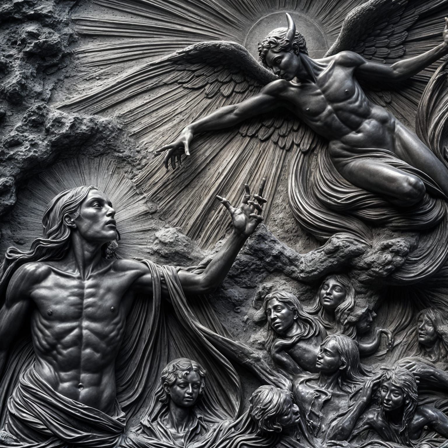 The Devil Walks in Darkly Carved Stone