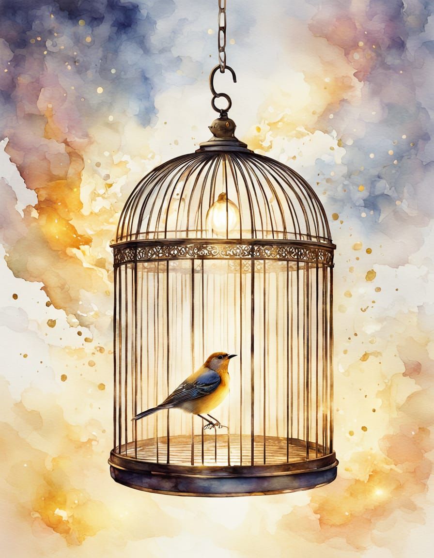 Ethereal Sunlight Cage Holding Pure Light