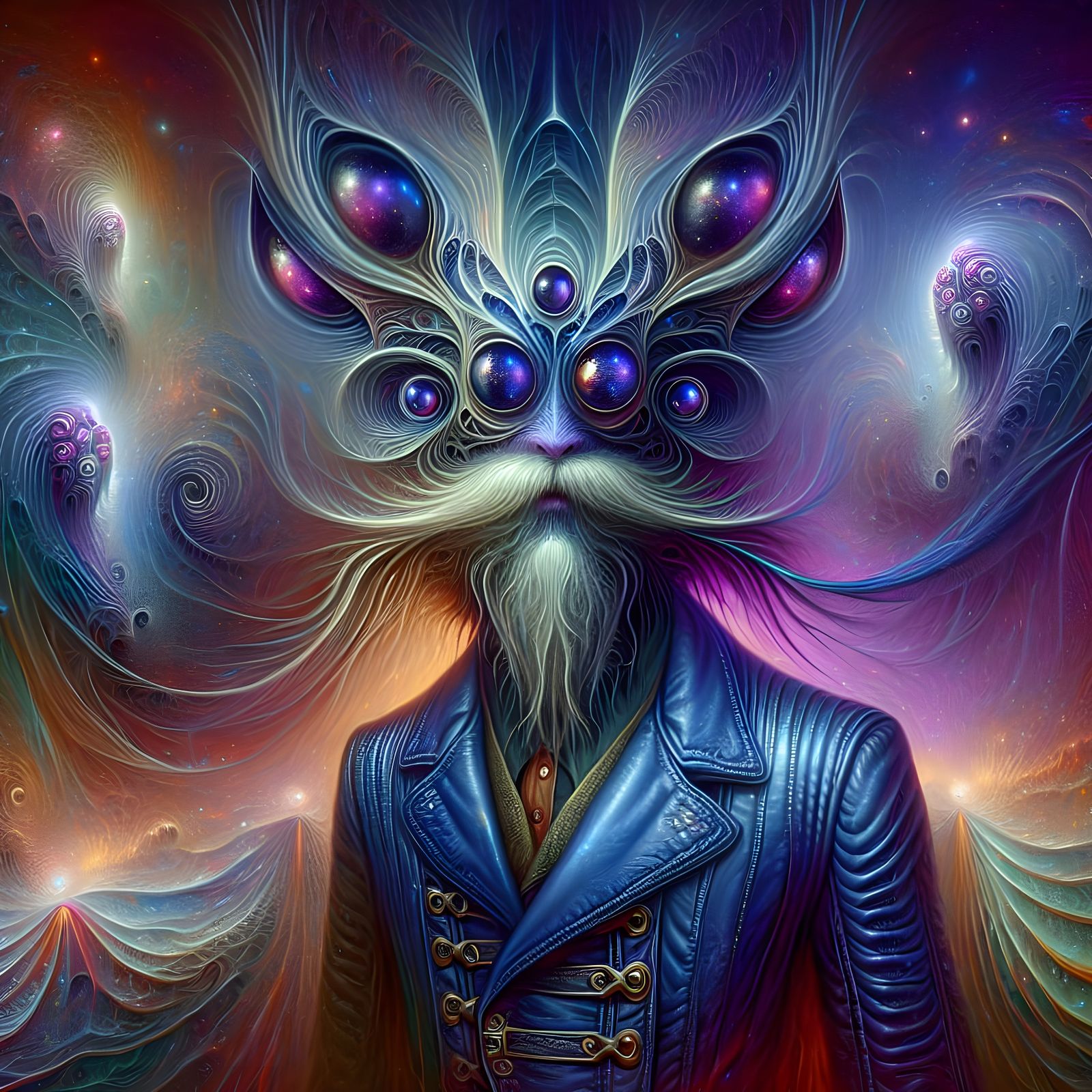 Steampunk Oculon Creature in Fractal Vortex Digital Art