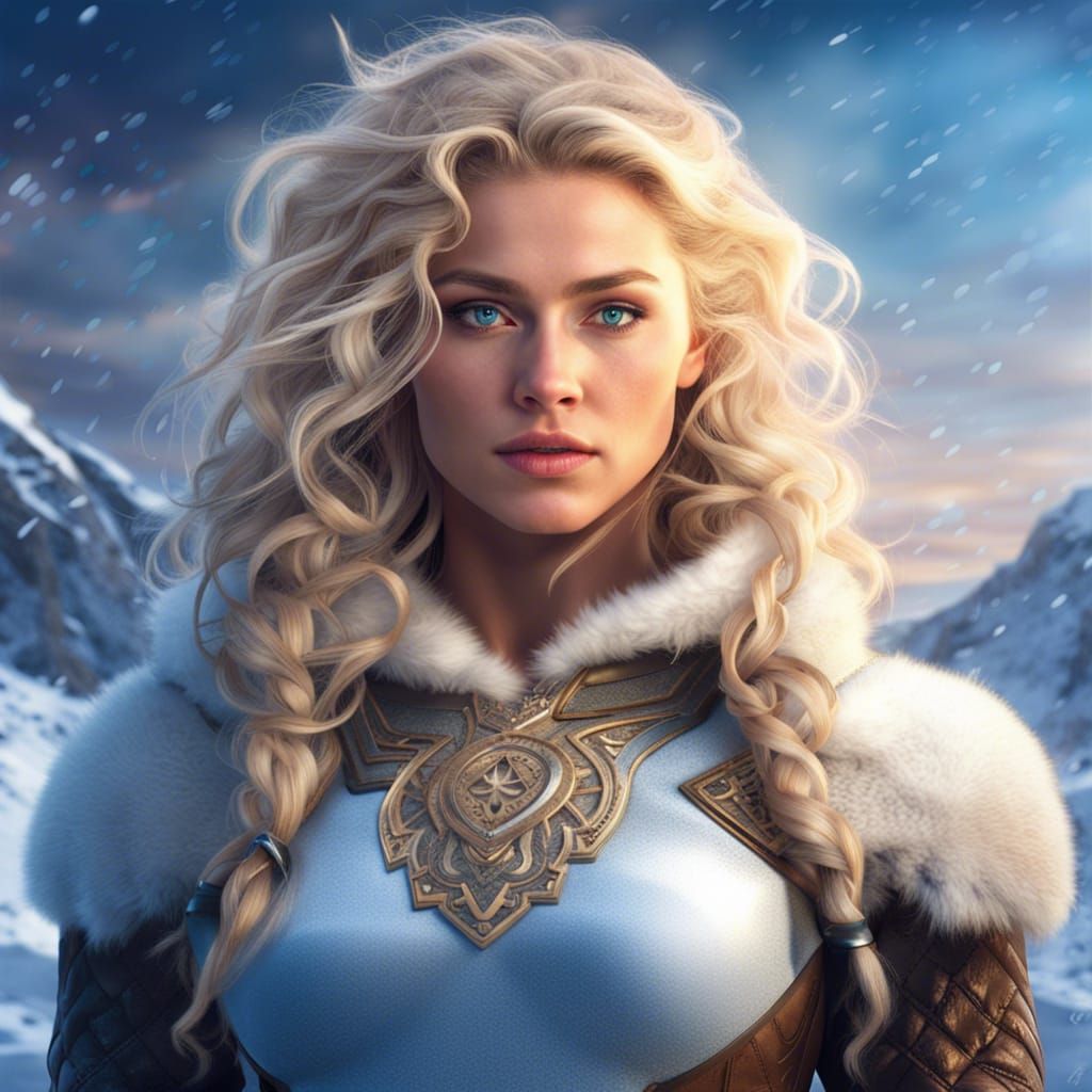 Nordic Goddess of Winter Sports in Graffiti Art