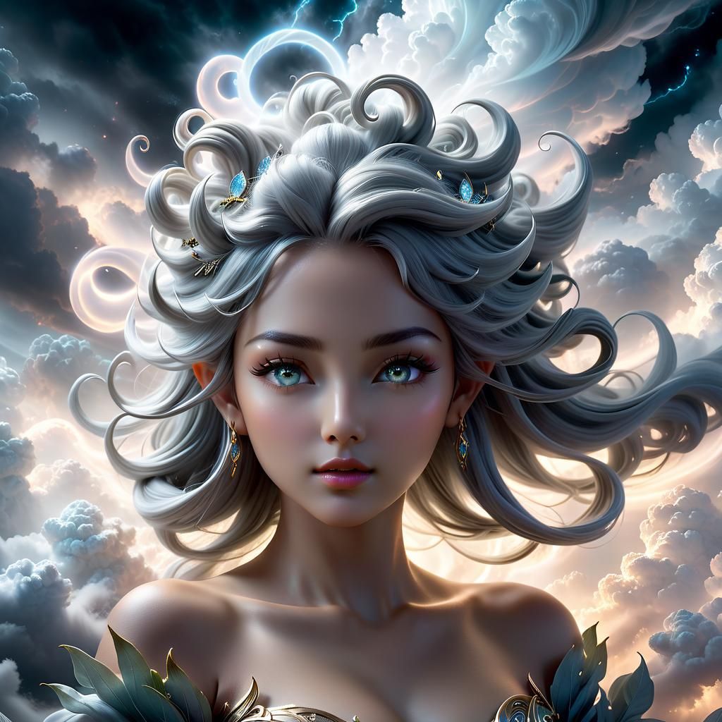 Mystical Cloud Spirit in Ethereal Ambiance