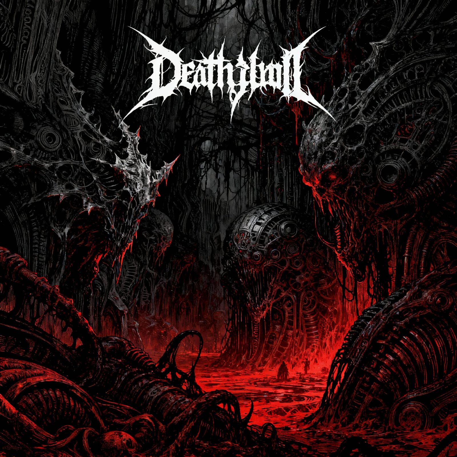 Abstract Horrors in a Dark Realm Death Metal Art